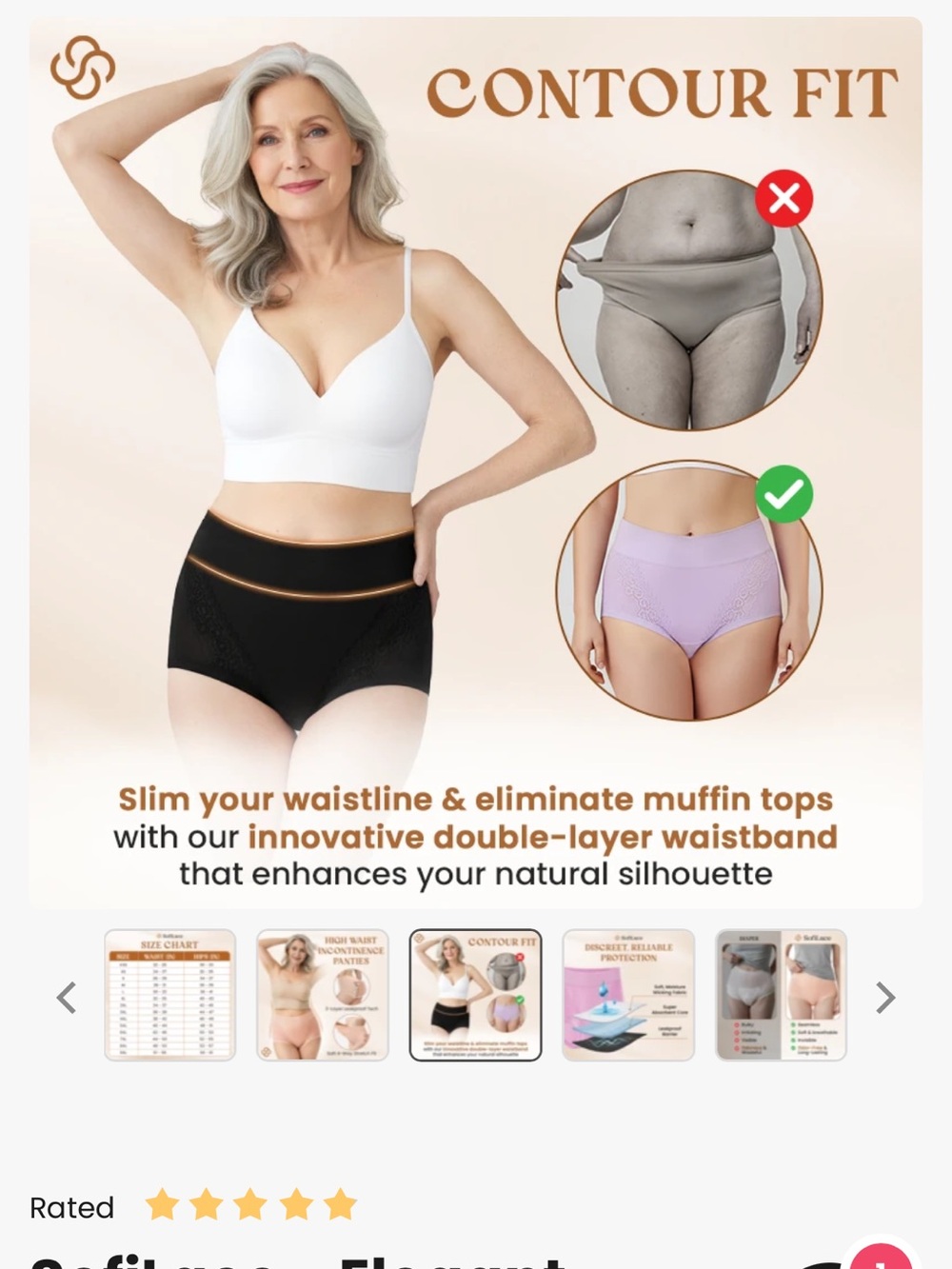 Contour Fit High-Waist Shaping Briefs - Black and beige